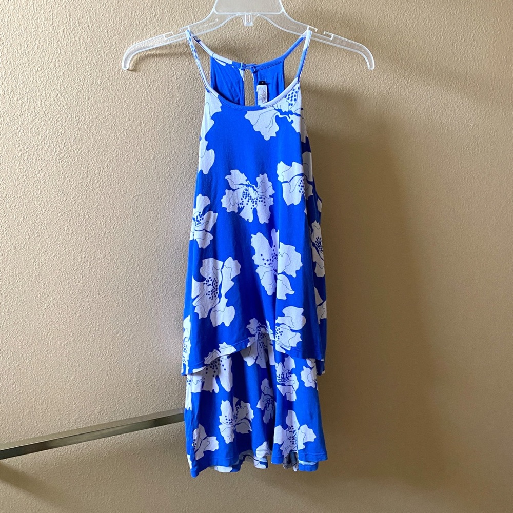 Ava Sky Romper in Blue Orchid Dot
